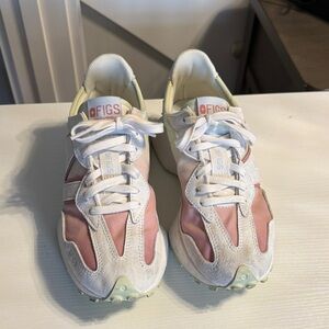 Figs / New Balance 327 Women's Blush and Cream Sneakers. Worn 3 times